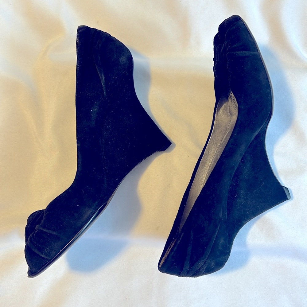 Prada Suede Peep Toe Wedges EU 36 - Picture 4 of 11